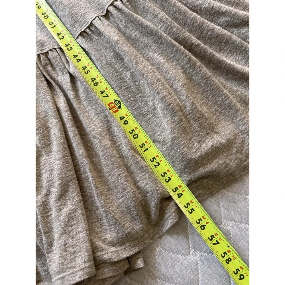Free People Langley Maxi Dress Womens Small Beige FP Beach Ruffle Tie Back Linen